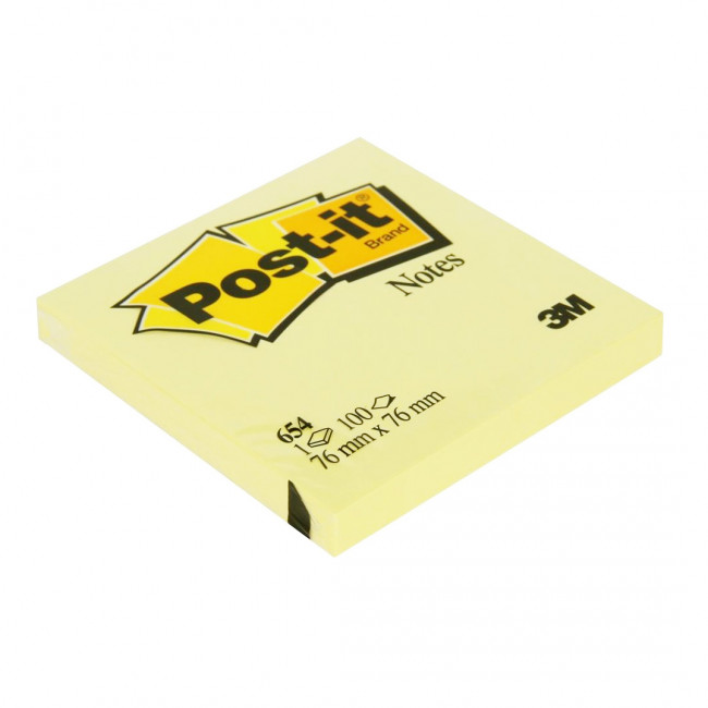 Post-it 654 Yapışkanlı Not Kağıdı Sarı 76X76mm 100 Yaprak