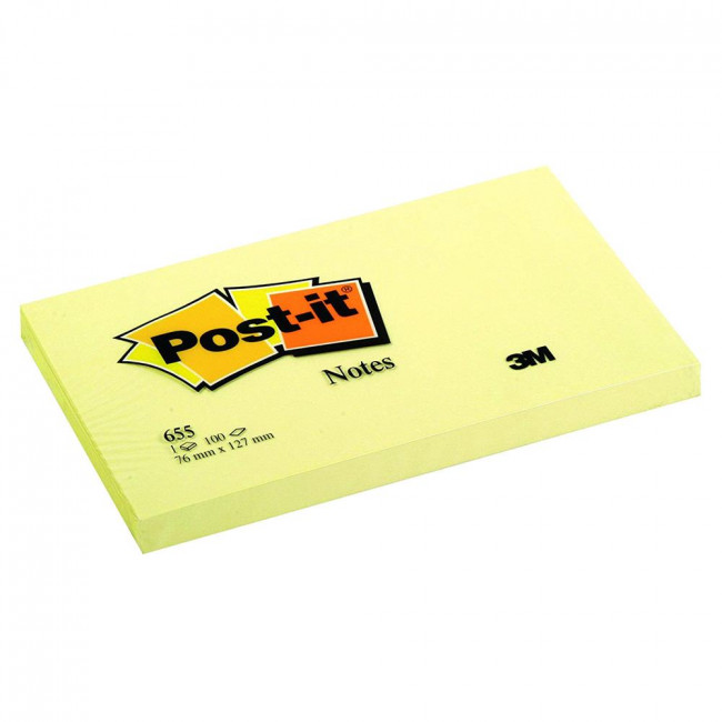 Post-it 655 Yapışkanlı Not Kağıdı Sarı 76X127mm 100 Yaprak