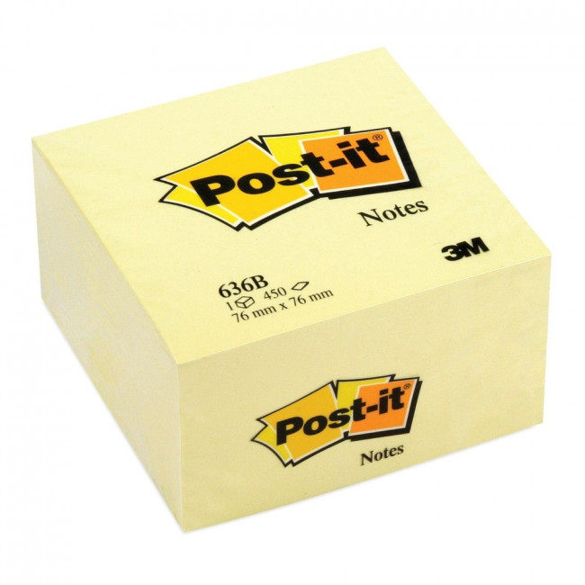 Post-it 636B Yapışkanlı Not Kağıdı Sarı 76X76mm 450 Yaprak