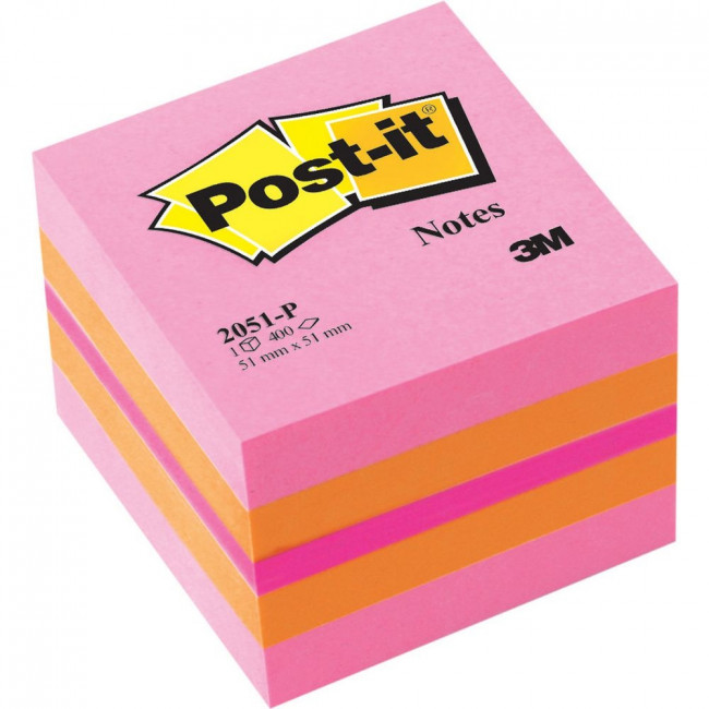 Post-it 2051-P Yapışkanlı Not Kağıdı 51X51mm Pembe Tonlar 400 Yaprak