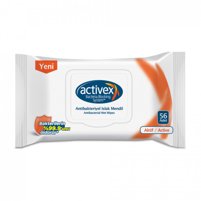 Activex Antibakteriyel Aktif Islak Havlu 56lı