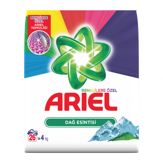 Ariel Çamaşır Makinası Deterjanı Dağ Esintisi Renkliler 4kg