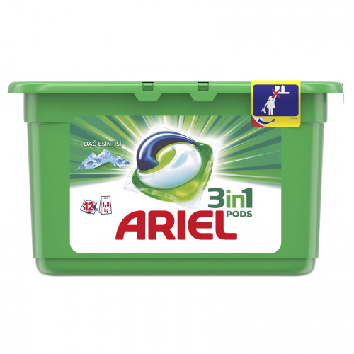 Ariel 3ü1 Arada Pods Kapsül Deterjan Dağ Esintisi 12 Yıkama