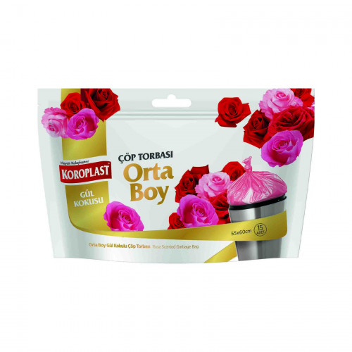 Koroplast Gül Kokulu Orta Boy Çöp Torbası 15li