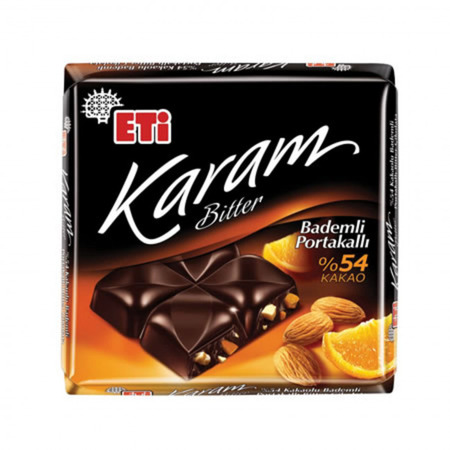 Eti Karam Bitter Bademli Portakallı Kare Çikolata 70gr