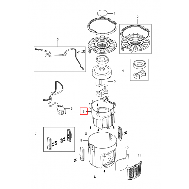 Nilfisk GD5 Fly Motor Kapak