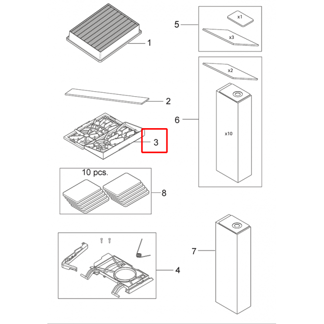 GU455 Tutucu Ön Filtre Kiti