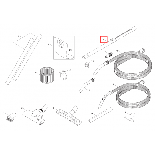 Aero 21 Inox Teleskopik Boru Plast.-Kit