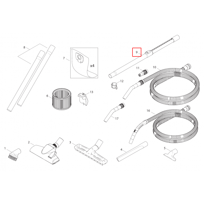 Aero 21 Inox Teleskopik Boru Plast.-Kit