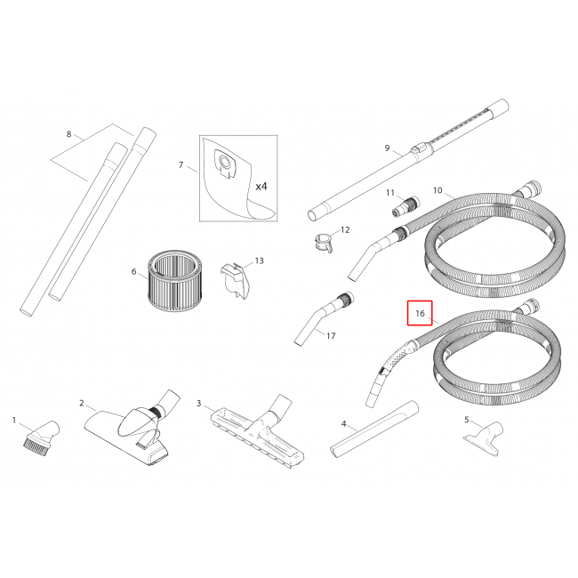 Aero 21 Inox Evrensel Hortum Kiti D32X3500 W. Takım Adaptörü