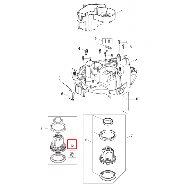 Attix 30 Karbon Fırça Assy Kit 2 Adet 110-120V