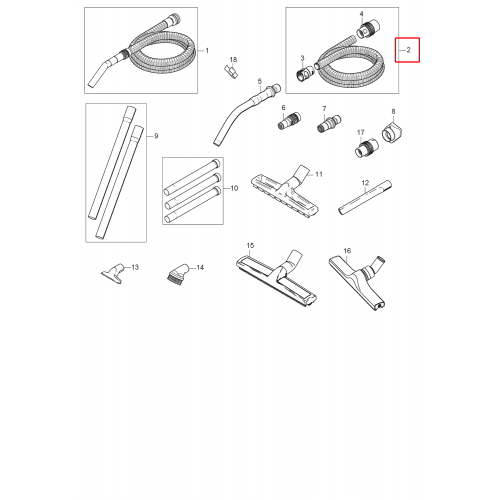 Attix 33 Kırmızı Hortum Ø36X4000 Mm