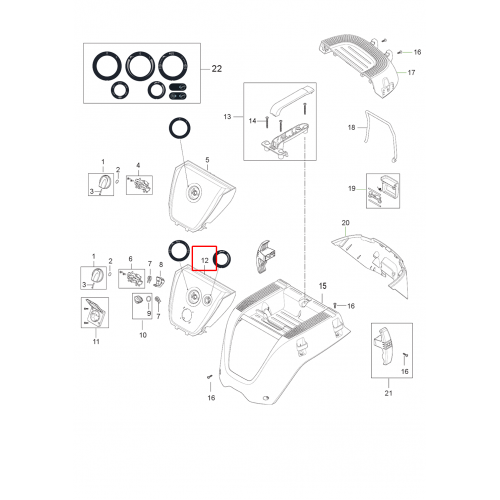 Nilfisk Attix 33 Kontrol Paneli Kiti -21 / -2L Ic Mavi