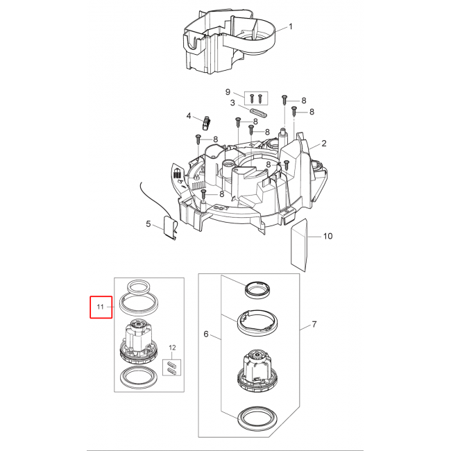 Nilfisk Attix 50 Motor Kiti 1000W 110-120V 50 / 60Hz