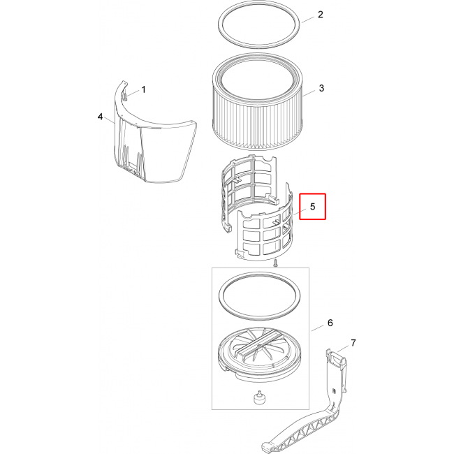 Nilfisk Attix 961 Filtre Desteği Kafes 216X97X177 Pe