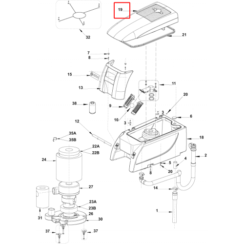 BA 551 Kapak Plastik Gri F Tank 55L