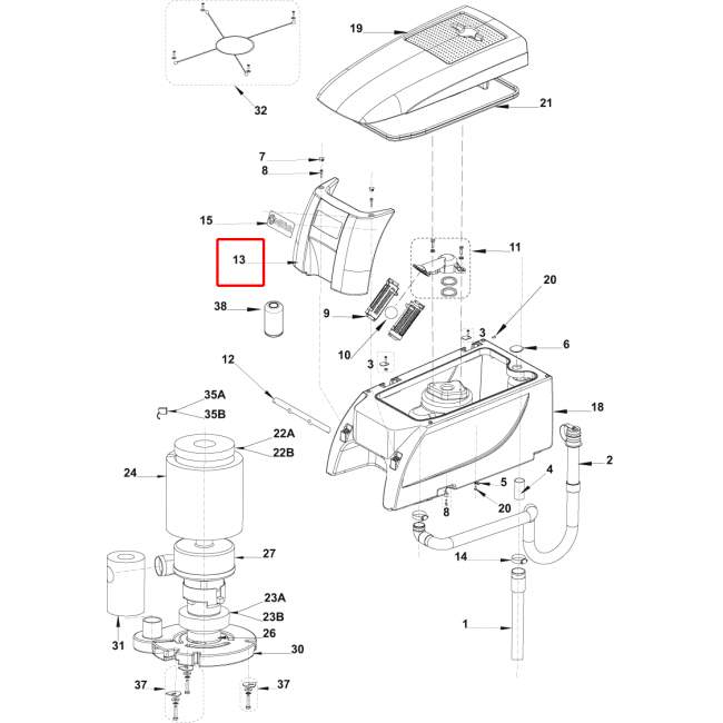 BA 551 Panel Ön Kirli Su Tankı