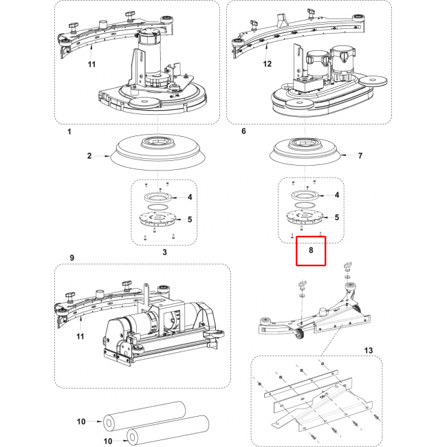 Nilfisk BA 551 Fırça Platformu 530Mm / 21 Kit İle