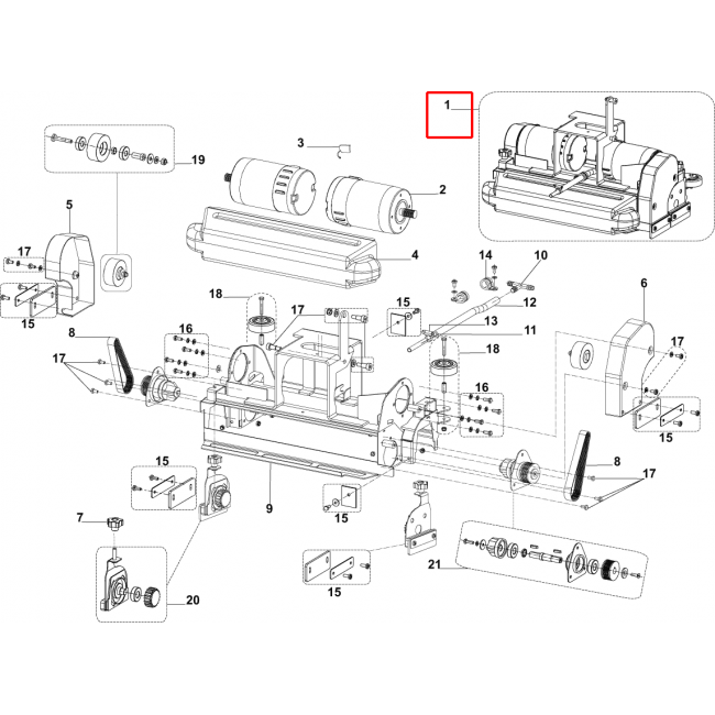 Nilfisk BA 551 Fırça Platformu 510Mm / 20 Cyl Kit