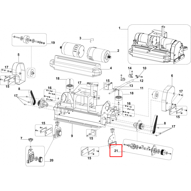BA 551 Silindirik Fırça Destek Makara Kiti