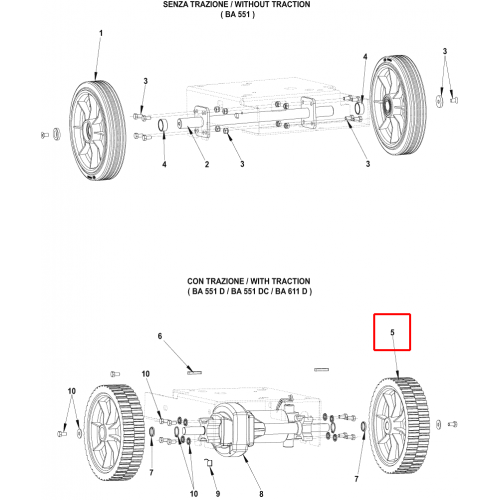 BA 551 Sürüş İçin Tekerlek Gri Siyah Kit