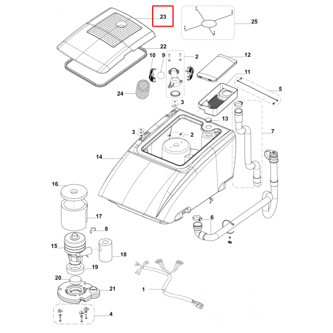 Kapak Plastik Gri F Tank 85L