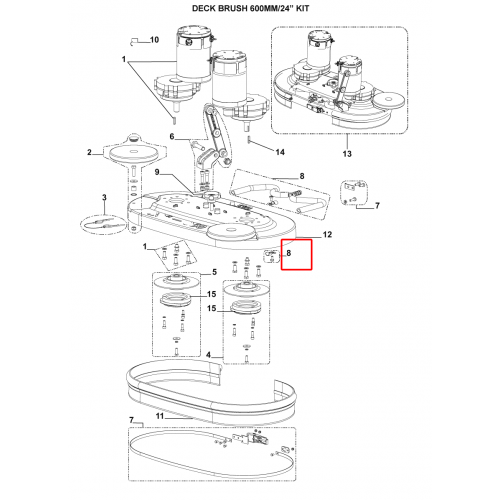 Hortum Su Fırça Platformu 610Mm / 24 Kıt