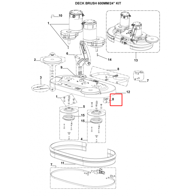 Hortum Su Fırça Platformu 610Mm / 24 Kıt