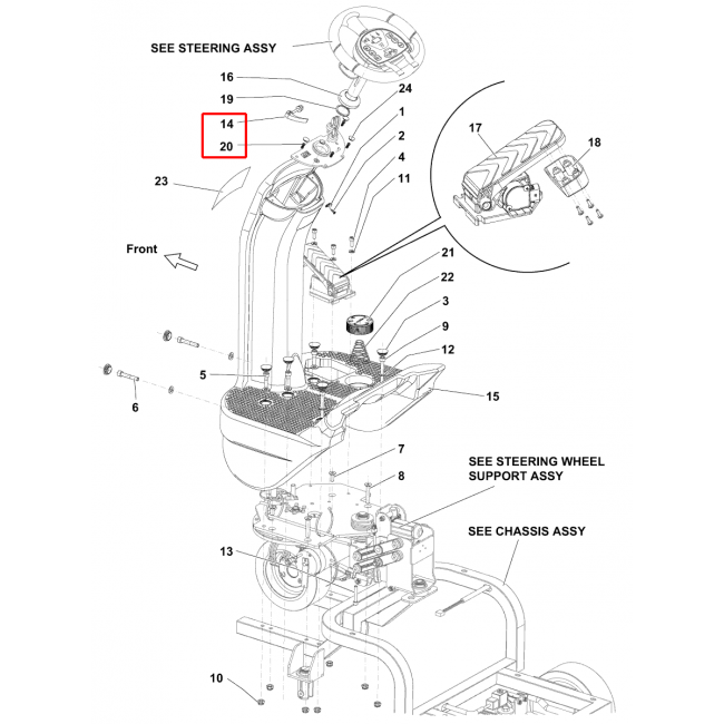 BR 752 Direksiyon Blok Kolu 