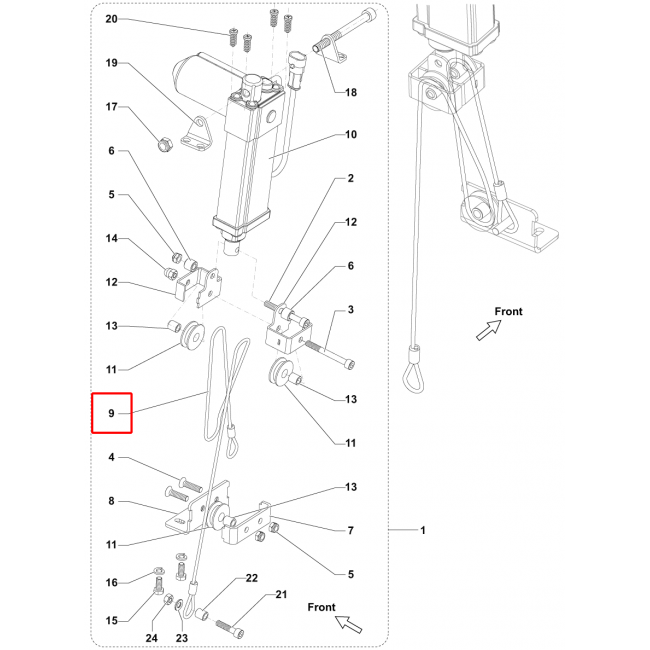 BR 752 Kablo Silici Lastik Kaldırma L.718Mm