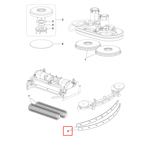 Nilfisk BR 752 Silici Lastik Kırmızı 890Mm 35 Kit