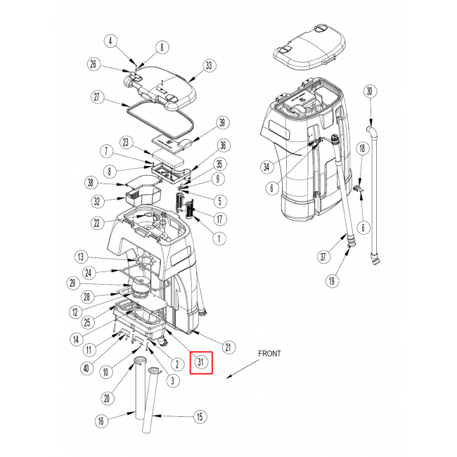 Nilfisk BR 855 Vakum Motor Kapağı