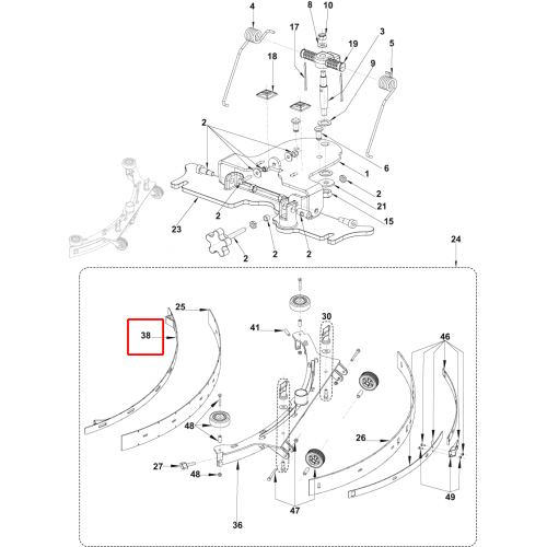 CA 551 Kayış Ön Ss F Silici Lastik 740Mm 29