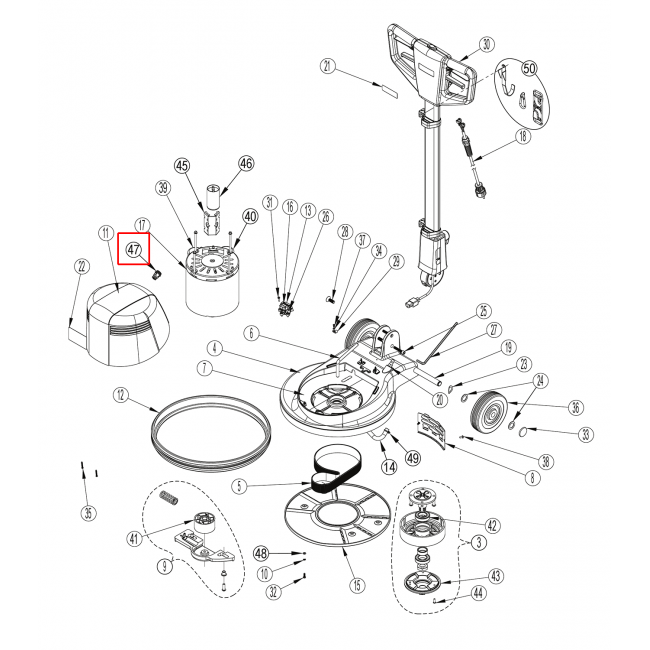 Nilfisk FM 400 Ds Motor Kapak Kiti