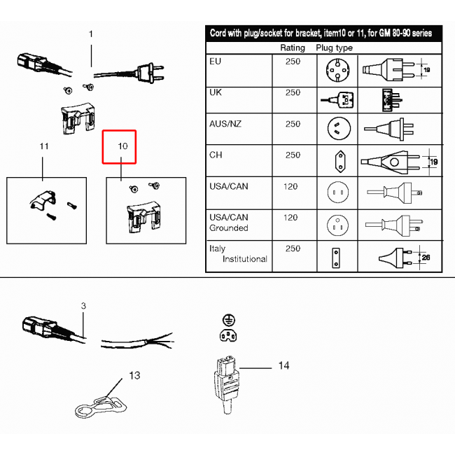 GM 80P Kablolu Vidalı Braket
