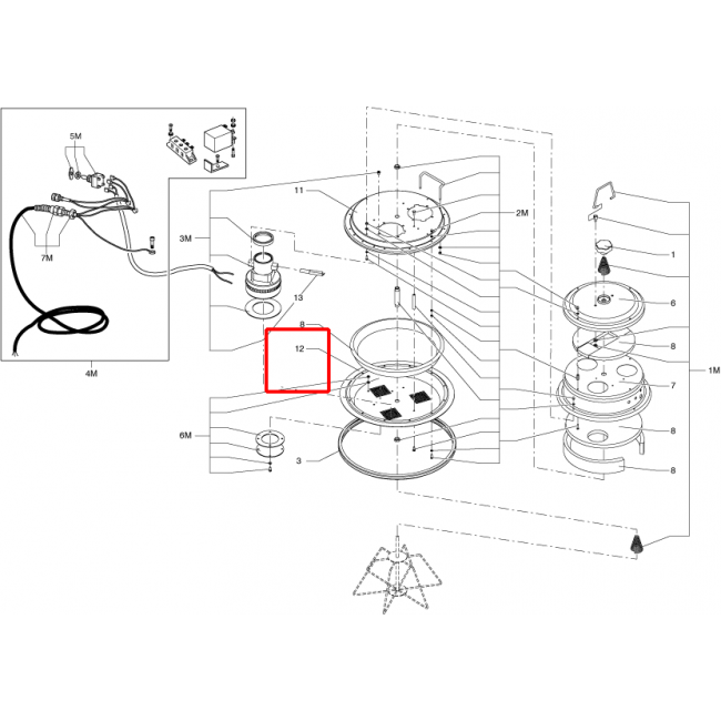 S3B L100 Motor Kapak D460 3F M.S2 / S3B Ral 7016