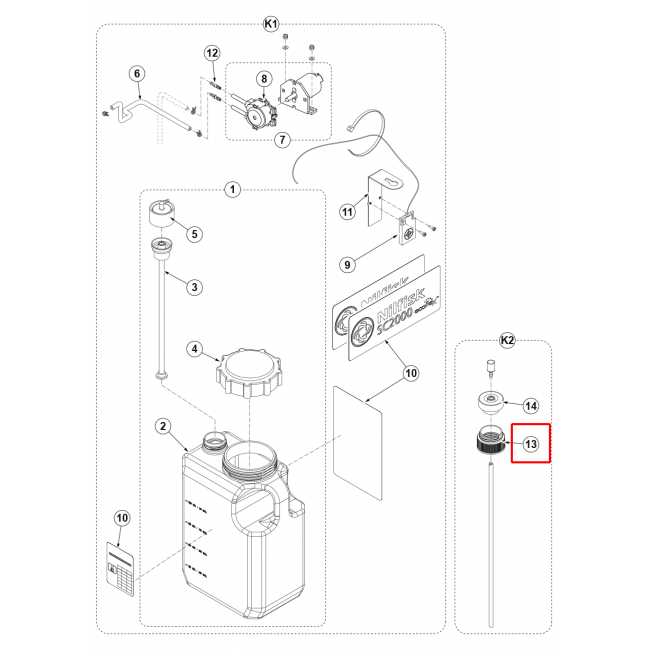 SC 2000 Deterjan Solüsyon Tankı Adaptör