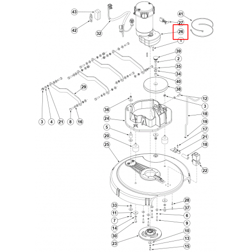 Nilfisk SC 2000 Redüktörlü Motor 450W 24V Sıp