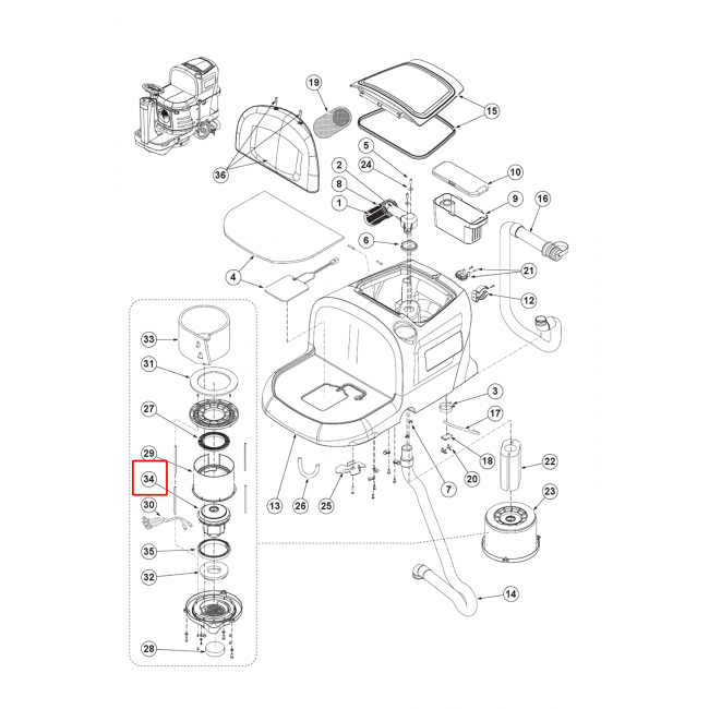 Nilfisk SC 2000 Vakum Motoru 24V 310W Sıp