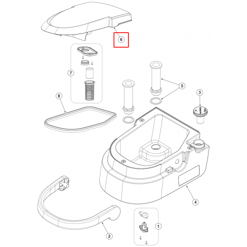 SC 250 Kapak Plast. Grı F Tank 6L Kiti