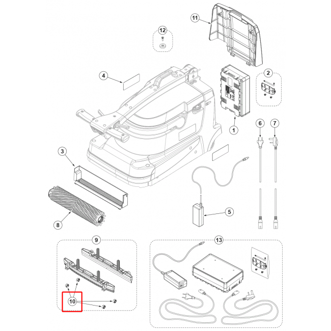 Nilfisk SC 250 Tekerlek D.18 Plastik Gri 4 Adet Set