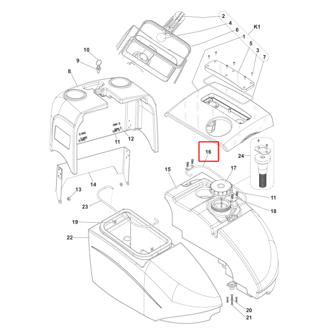 SC 351 Tutma Kolu Solüsyon Tankı