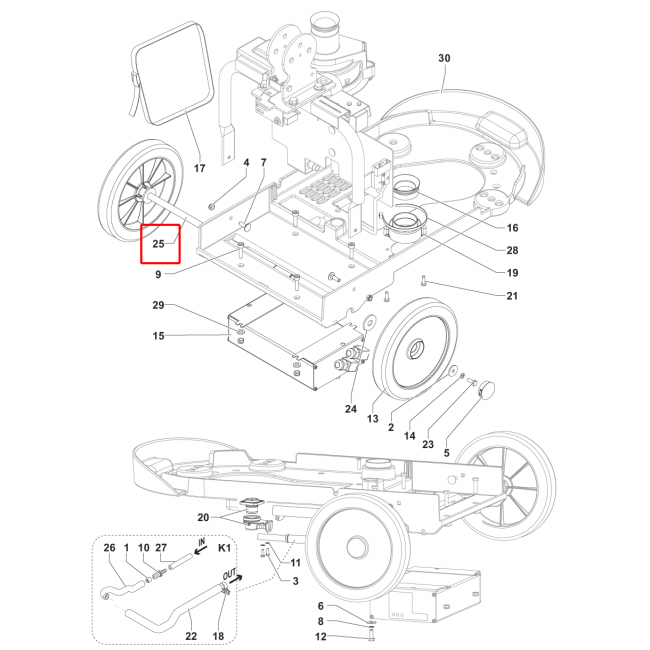 SC 351 Tekerlek Mili Ss Kiti