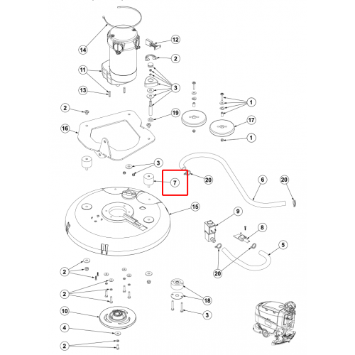SC 401 43B Titreşim Sönümleyici M8 60Sh 2 Adet Set