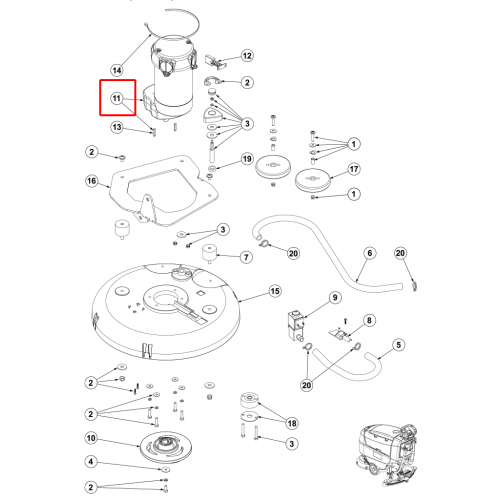 Nilfisk SC 401 43B Redüktörlü Motor 450W 24V Sıp