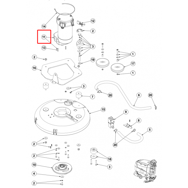 Nilfisk SC 401 43B Redüktörlü Motor 450W 24V Sıp