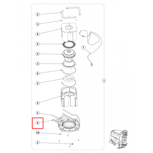 SC 401 43B Destek Plastik F Vakum Motor Sıp