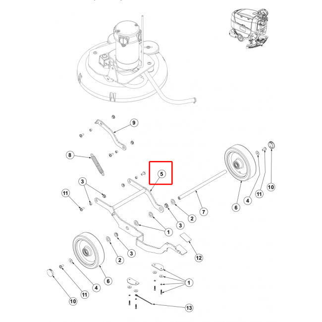 SC 401 43B Fırça Kaldırma Pedalı Galvaniz Sıp