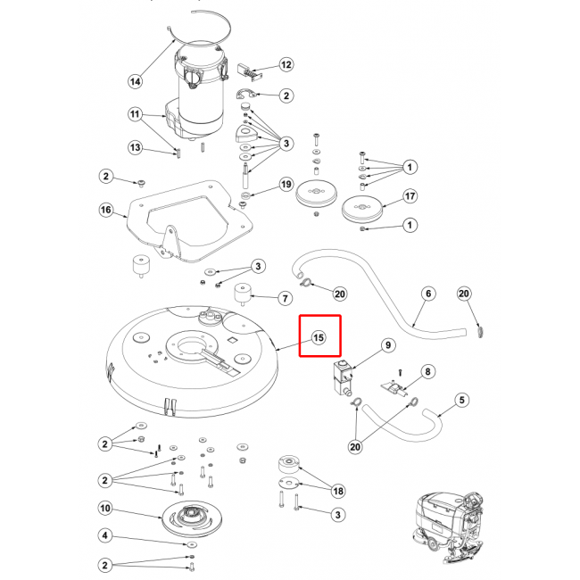 Nilfisk SC 401 43B Fırça Platformu 430Mm / 17 Plast. Sıp