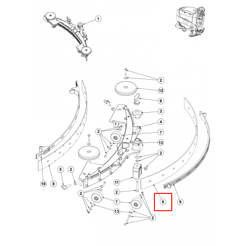 Nilfisk SC 401 43B Silici Lastik 700Mm 28 Pu Kit